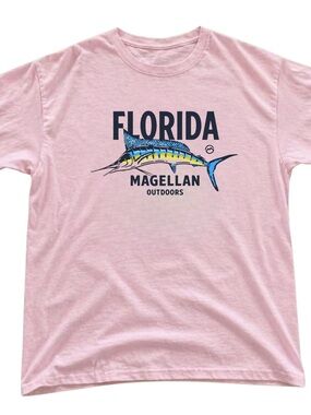 Gildan Magellan Outdoors Light Pink Florida Marlin Graphic Tee